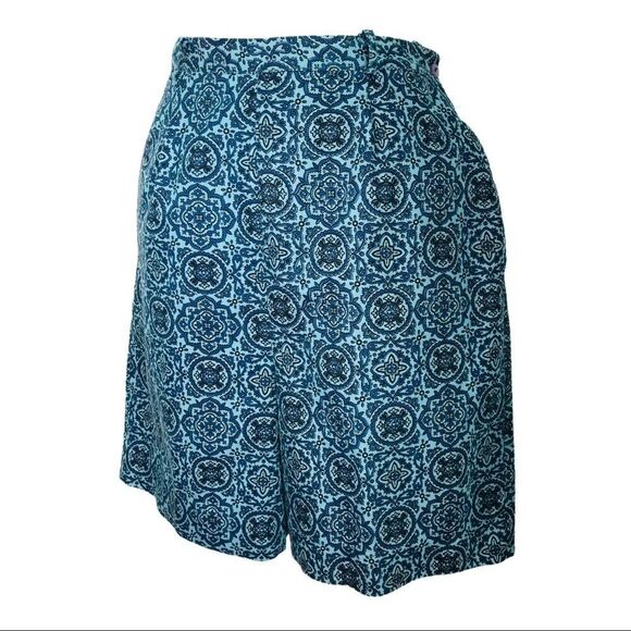Vintage Paisley Geometric Bermuda Shorts Blue Size Small - Picture 4 of 11